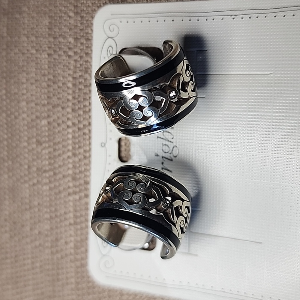 New Brighton Intrigue Soiree Two-Tone Hoop Earrings, NWT - Picture 5 of 8